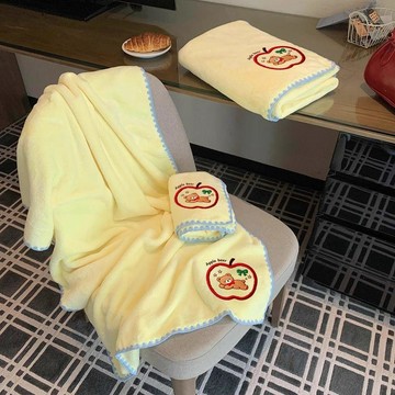 🥇隔日達出💎浴巾三件套可愛蘋果熊女款毛巾幹發帽吸水速幹不掉毛家用學生宿舍