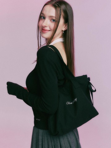 MF Shu Shu Ribbon Tote Bag_Black