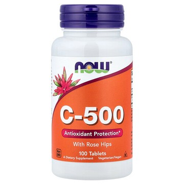 NOW Foods, C-500 維生素 C 營養片，含玫瑰果，100 片裝