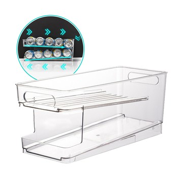 易開罐置物架 【D090】 自動遞補 易拉罐收納架 滾動式收納架 飲料罐收納 冰箱收納架 鋁罐收納 罐裝飲料架 易拉罐收納盒 易拉罐 飲料罐 收納架 收納盒 居家用品 生活用品