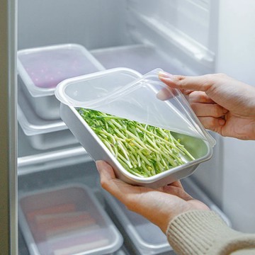 日本 霜山 急速冷凍鋁製保鮮盒(淺型)-700ml-3入