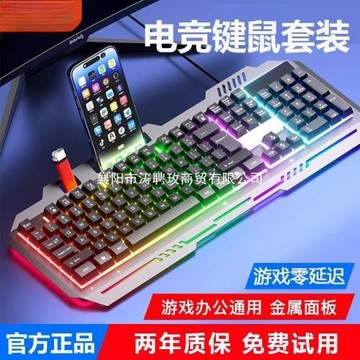 有線鍵盤鼠標套裝機械手感電競游戲專用電腦臺式通用機械鍵盤靜音