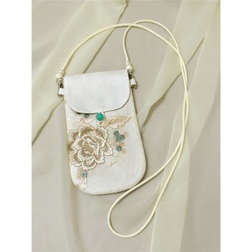 芬芳之品原創刺繡手機包袋繡花新中式小包豎款斜跨小清新迷你小包