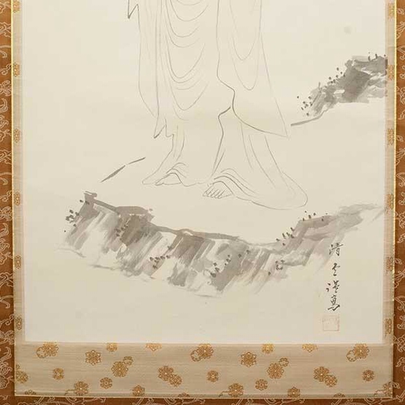 真作/藤井延年/観音図/白衣観音/仏掛軸/掛軸☆宝船☆AG-443 楽天市場】掛け軸【縁起画：消災龍上白衣観音/KRD5-040】作家