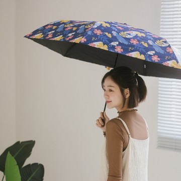 【rento】 碳纖輕量黑膠晴雨傘-花朝月夕