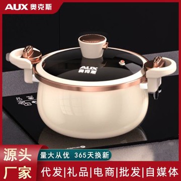 奧克斯琺瑯湯鍋搪瓷家用微壓燃氣電磁爐通用不粘壓力鍋燉煮燜煲湯