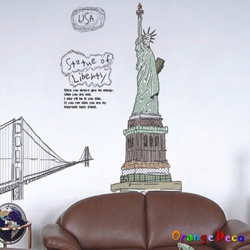 【橘果設計】自由女神 壁貼 牆貼 壁紙 DIY組合裝飾佈置