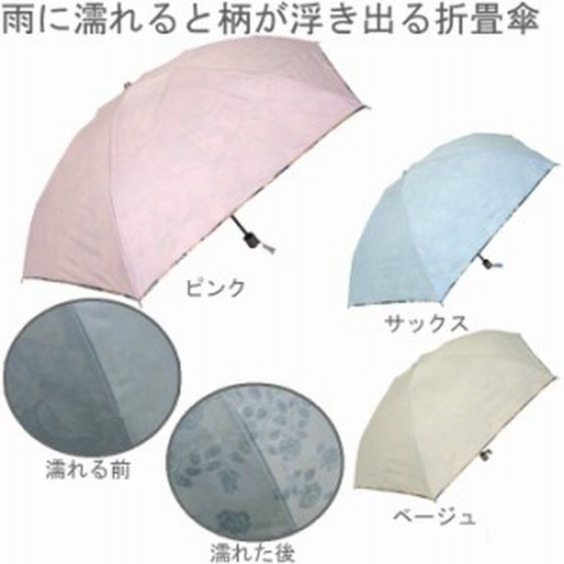 ミニ折傘 レディース 折りたたみ 6本骨 親骨55cm 雨にぬれると桜が浮き出る傘 ミニ 折りたたみ傘 ポンジー裏花転写プリント 通販 Lineポイント最大1 0 Get Lineショッピング