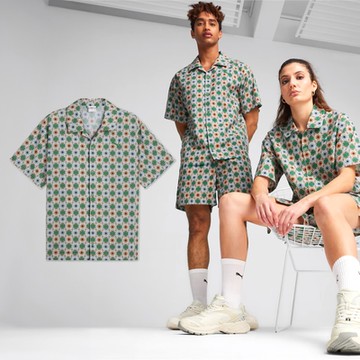 Puma 襯衫 New Prep Short Sleeve Woven Shirt 男女款 綠 寬鬆 瘦子同款 62787386