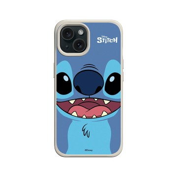 iPhone 15 SolidX 貝殼灰 - 迪士尼-史迪奇 Disney Stitch - 經典系列-史迪奇大臉款