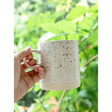 北歐陶瓷馬克杯創意潑墨杯子復古黑點咖啡杯早餐杯牛奶杯ins小眾