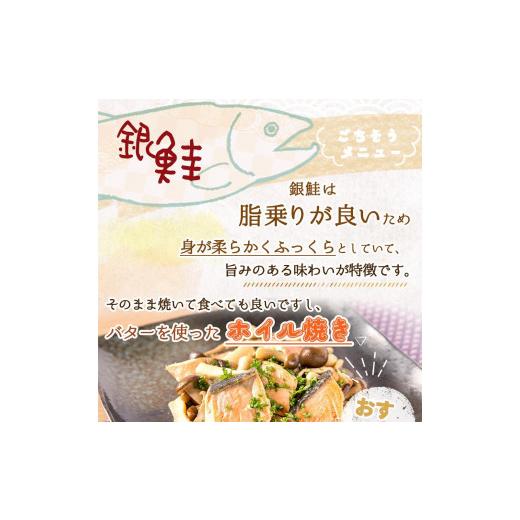 ふるさと納税 和歌山県 由良町 和歌山魚鶴仕込の甘口塩銀鮭切身4切天然塩さばフィレ４枚（２切×２パック２枚×２パック　小分け）