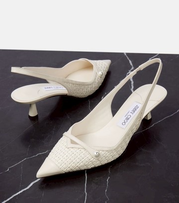 Jimmy Choo Amita 45 woven slingback pumps