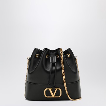 Vlogo black leather bucket bag