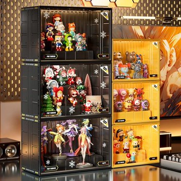 盲盒收納盒透明防塵泡泡瑪特手辦公仔展示盒大容量加厚玩偶整理盒