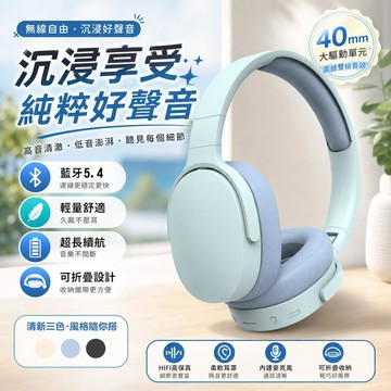 耳罩式藍芽耳機 SONY同款高音質 電競電腦全罩式藍牙耳機 可插卡折疊收納 頭戴式耳機 高清通話降噪耳機 長續航無線耳機