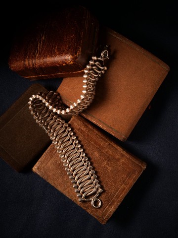 19世紀下半葉 法國 純銀編織手鍊