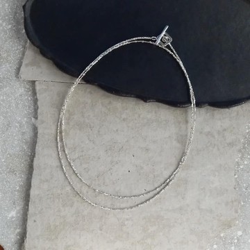 三用 喀倫銀長項鍊 / 菱形 T 形扣