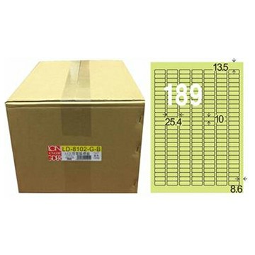 【龍德】A4三用電腦標籤 10x25.4mm 淺綠色 1000入 / 箱 LD-8102-G-B【APP滿額下單4%點數(單一帳號最高1500點)】5/31止