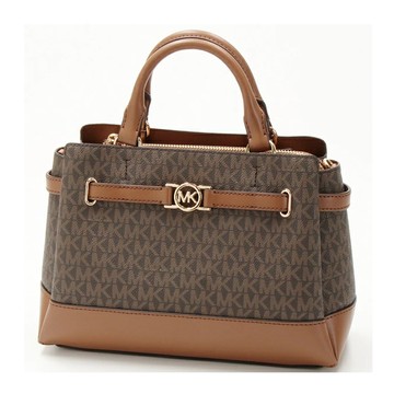 MICHAEL KORS 經典老花黛妃包 防刮PVC塗層帆布 單肩包 斜背包 手提包 M82892 深咖啡色MK(現貨)▶指定Outlet商品5折起☆現貨【送禮首選★APP下單點數4倍送】