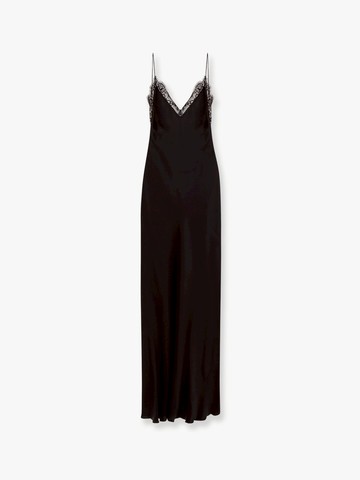 Satin long dress with lace details - MVP WARDROBE - gender_Woman