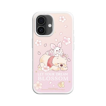 iPhone 16 SolidX 白 - 迪士尼-小熊維尼 Disney Winnie The Pooh - 睡夢與花