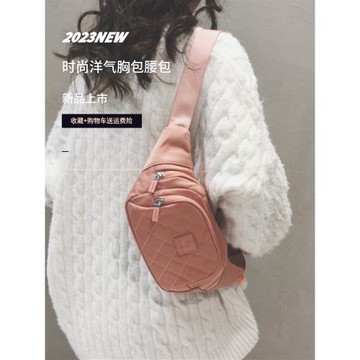 胸包斜挎包女包夏季新款輕便休閑純色騎行運動徒步旅游小背包腰包