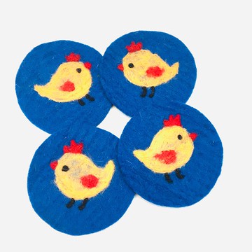 小雞-羊毛氈杯墊/隔熱墊