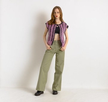 1980年代 源自奧地利/巴伐利亞風格的馬海毛民族風背心 7495