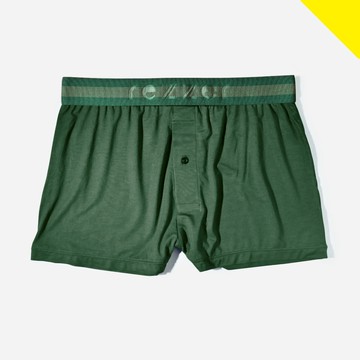 短版平口褲 ▶越界綠【超細纖維】