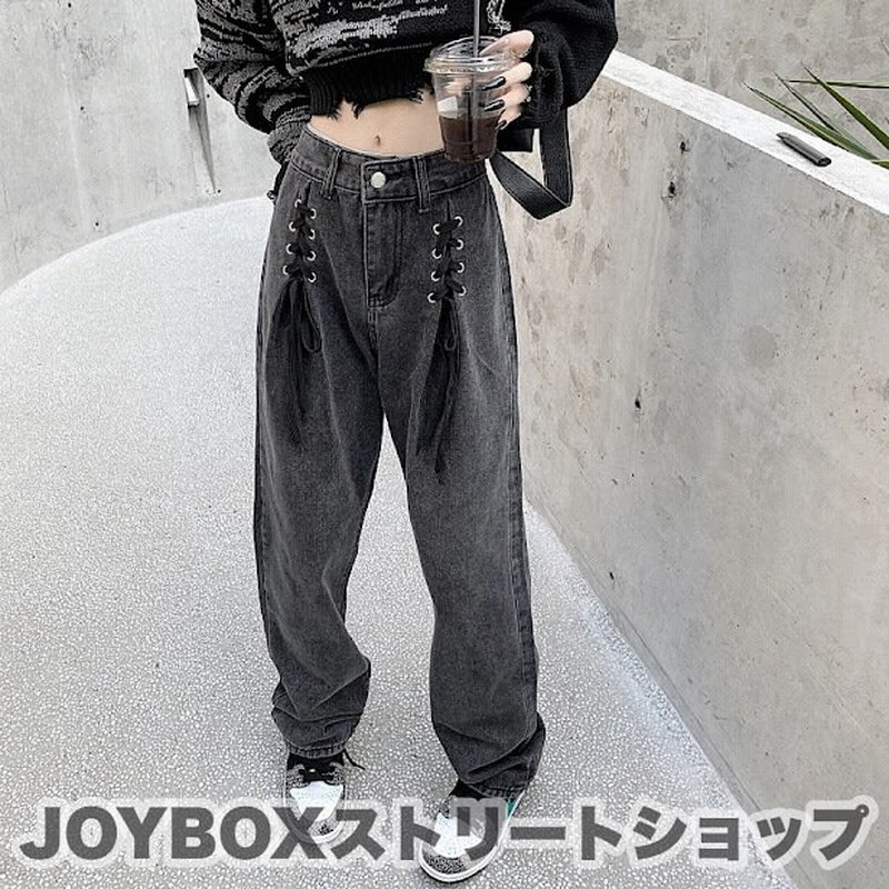 編み上げ デニム パンツ ジーンズ 韓国 ストリート 原宿系 Y2k Hiphop K Pop オルチャン ダンス 衣装 地雷 レディース 5j 457 通販 Lineポイント最大0 5 Get Lineショッピング