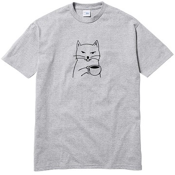 Cat Coffee 短袖T恤 灰色 貓咪咖啡狗趣味貓之日禮物文青