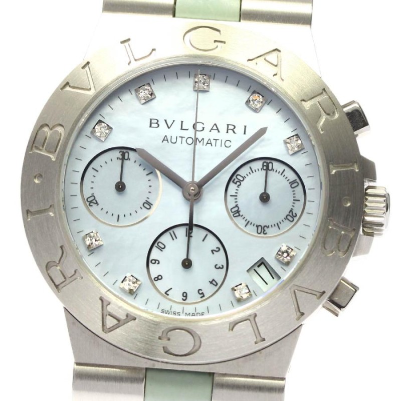 ☆箱・保証書付き【BVLGARI】ブルガリ ディアゴノ スポーツ クロノグラフ 9Pダイヤ CH35S 自動巻き メンズ_708651 |  LINEショッピング