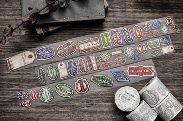 Vintage Label 4 / 復古標籤4紙膠帶 - 4cm