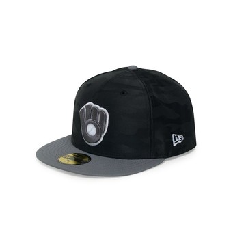 NEW ERA 男女 59FIFTY DARK STORM 密爾瓦基釀酒人 黑迷彩 NE71038662