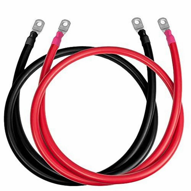 WEB限定デザイン AWG UL 1426 (The Real Thing) マリンワイヤー-錫メッキ銅電池ボートケーブル-圧着済みですぐに使用可能 !15フィート-レッドワイヤー、ラグ2個、端子2個-米