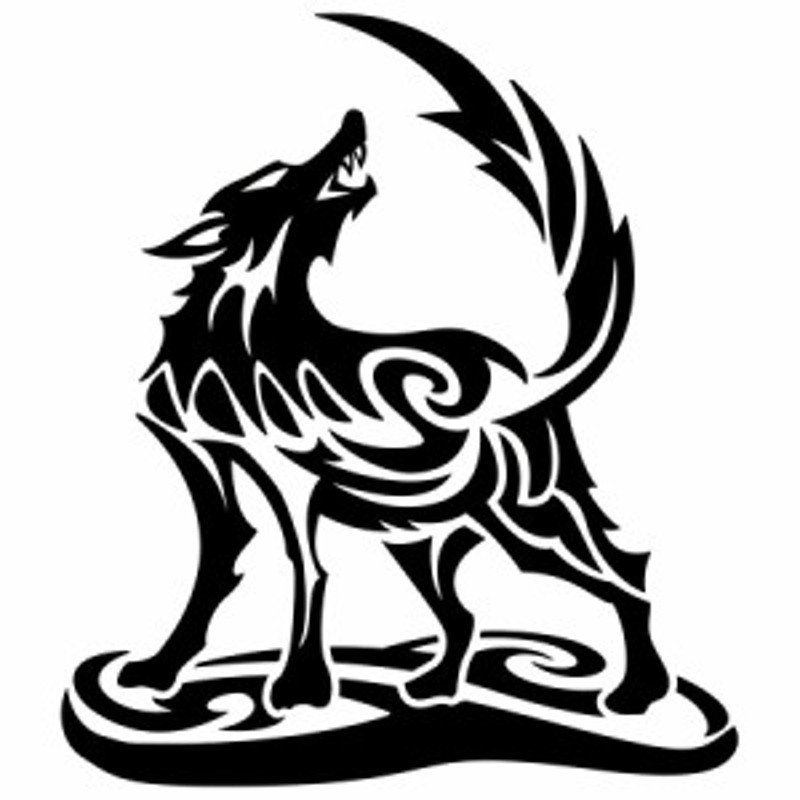 バイク かっこいい ステッカー オオカミ 狼 ウルフ Wolf トライバル 2 右向き カッティングステッカー 全12色 車 おしゃれ ヘルメット 通販 Lineポイント最大5 0 Get Lineショッピング