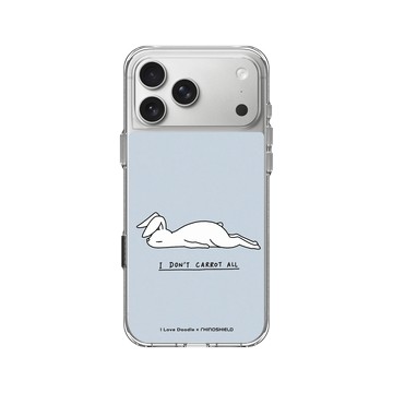 iPhone 17 Pro Max Clear Case（相機按鈕） 透明 - ilovedoodle (Lim Heng Swee) - Rabbit Don't Care 兔子