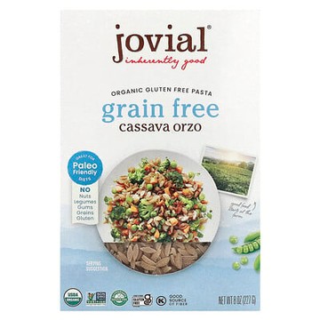 Jovial, 有機無穀物義大利麵，木薯粒粒面，8 盎司（227 克）