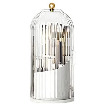 soonZAM 旋轉彩妝刷具收納筒 12.2 x 27cm  1個  白色