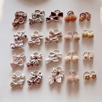 【綿綿童鞋】新款兒童秋冬色係寶寶髮圈女童不傷髮拇指小髮繩蝴蝶結頭繩髮飾 AYQX