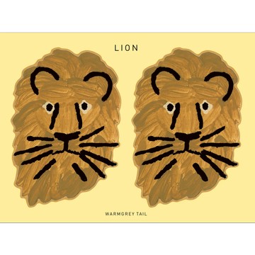 韓國 WARMGREY TAIL 防水貼紙 兩隻獅子