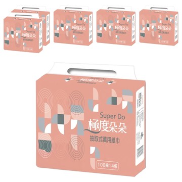 Super Do 極度朵朵 抽取式萬用紙巾 100張  14包  6袋