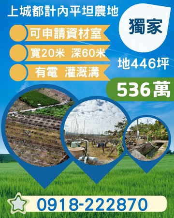 上城都計內可農保可資材室的平坦農地｜台中市東勢區新城街