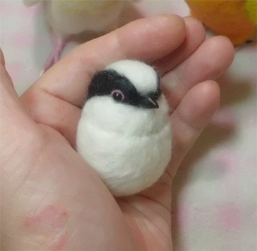 長尾山雀☆野生鳥系列★磁鐵/胸針任選 羊毛小鳥 羊毛氈【訂製商品】