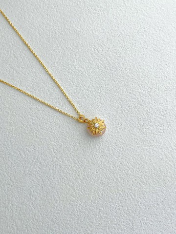 小雛菊純銀淡水珍珠可調校韓銅項鏈