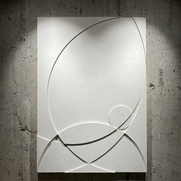 Bloom in Balance 白色肌理浮雕藝術畫 70×100cm