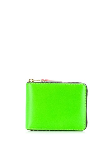 Comme Des Garçons Wallet - colour block zip wallet - unisex - Leather - One Size - Green