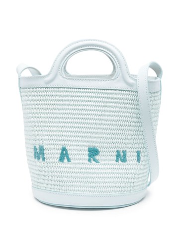 Marni - mini Tropicalia bucket bag - women - Cotton/Polyamide/Calf Leather/Brass - One Size - Blue