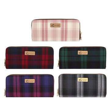 【經典格紋-拉芙兒長夾】台灣製造多夾層拉鍊防水的拉芙兒長夾